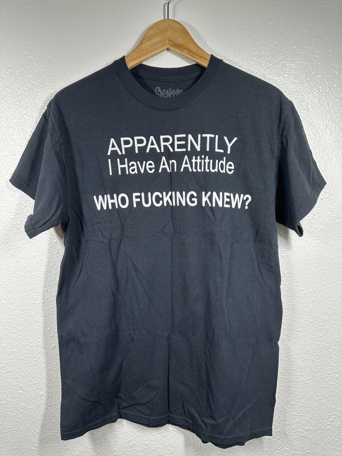 Spencers Shirt Mens Medium Black Apparently I Have An Attitude Graphic Tee Funny