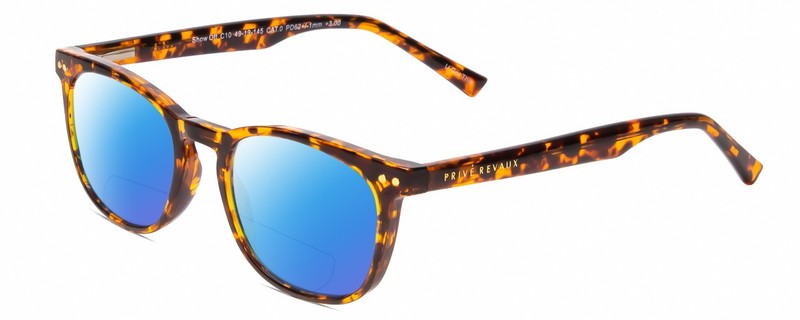 Prive Revaux Show Off Womens Polarized BI-FOCAL Sunglasses Toffee Brown Tortoise