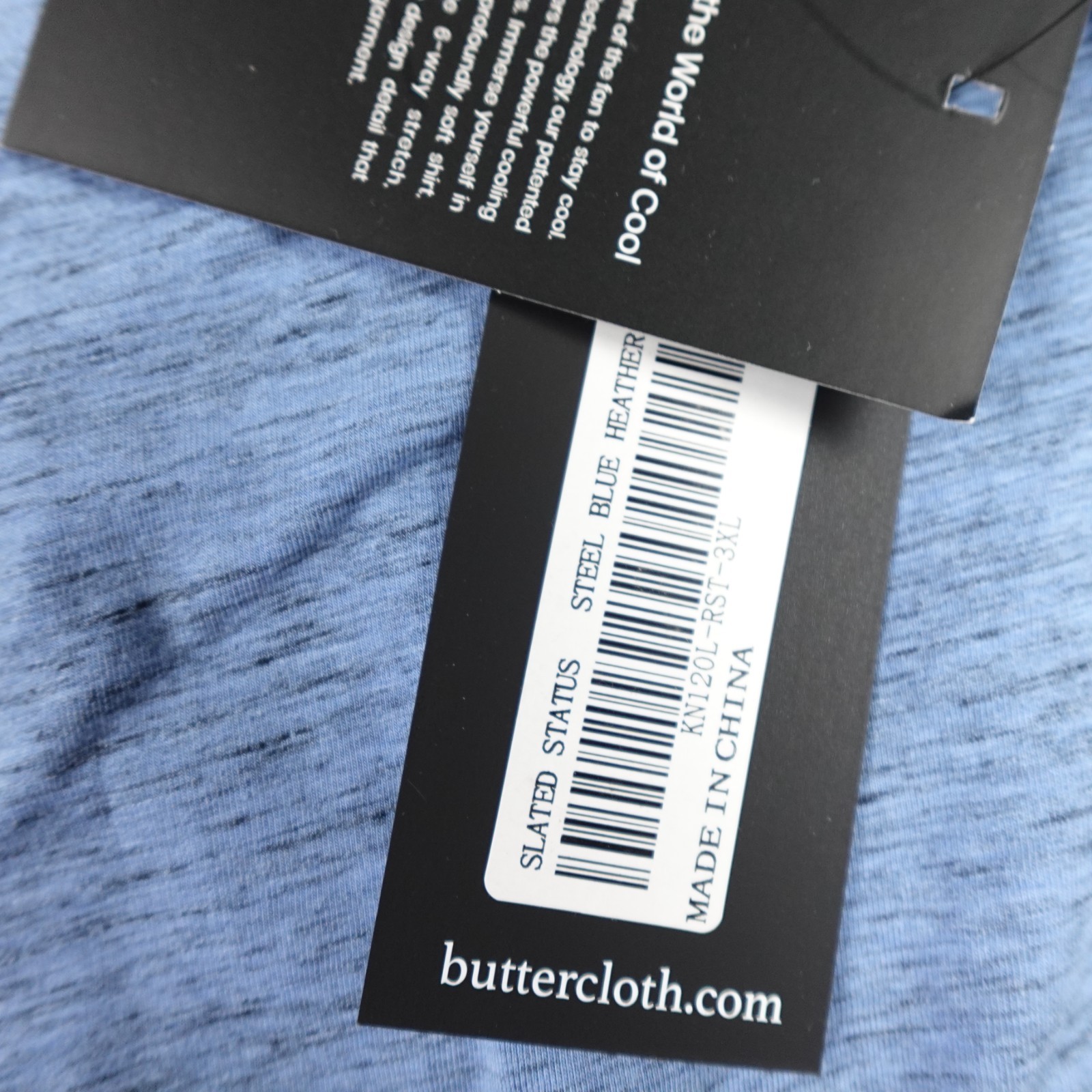Butter Cloth Henley Shirt Mens 3XL Blue Icy Cotton Mint Fabric Performance gallery