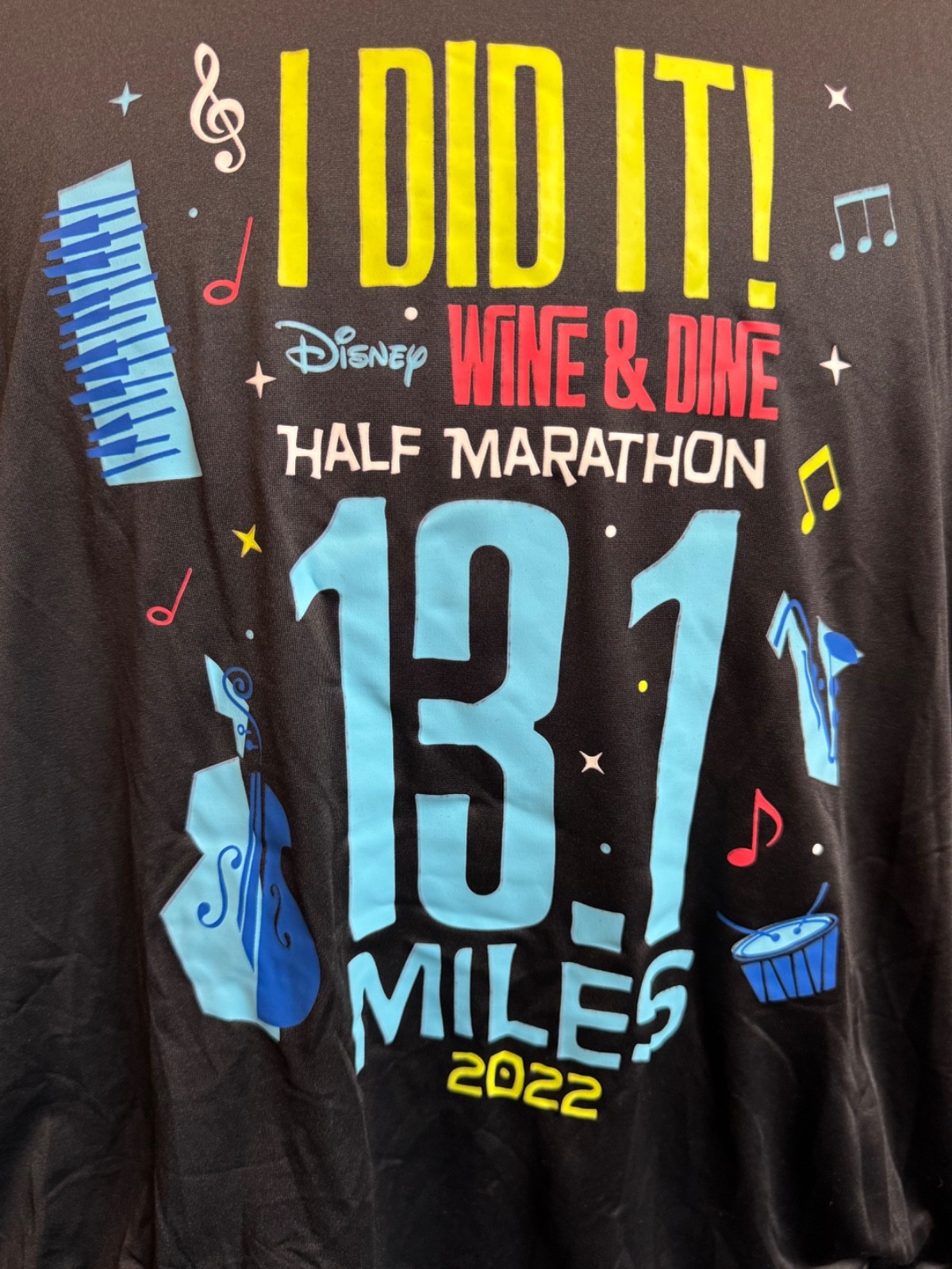 RunDisney 2022 13.1 Miles Black Shirt "I DID IT" Wine Dine Half Marathon 3XL NWT gallery