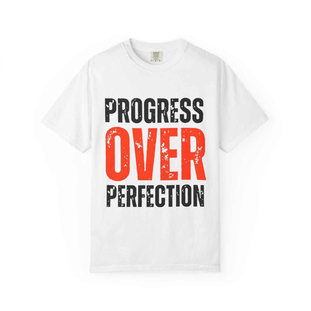 Progress Over Perfection Motivational Quote Unisex Cotton Crew Tee gallery