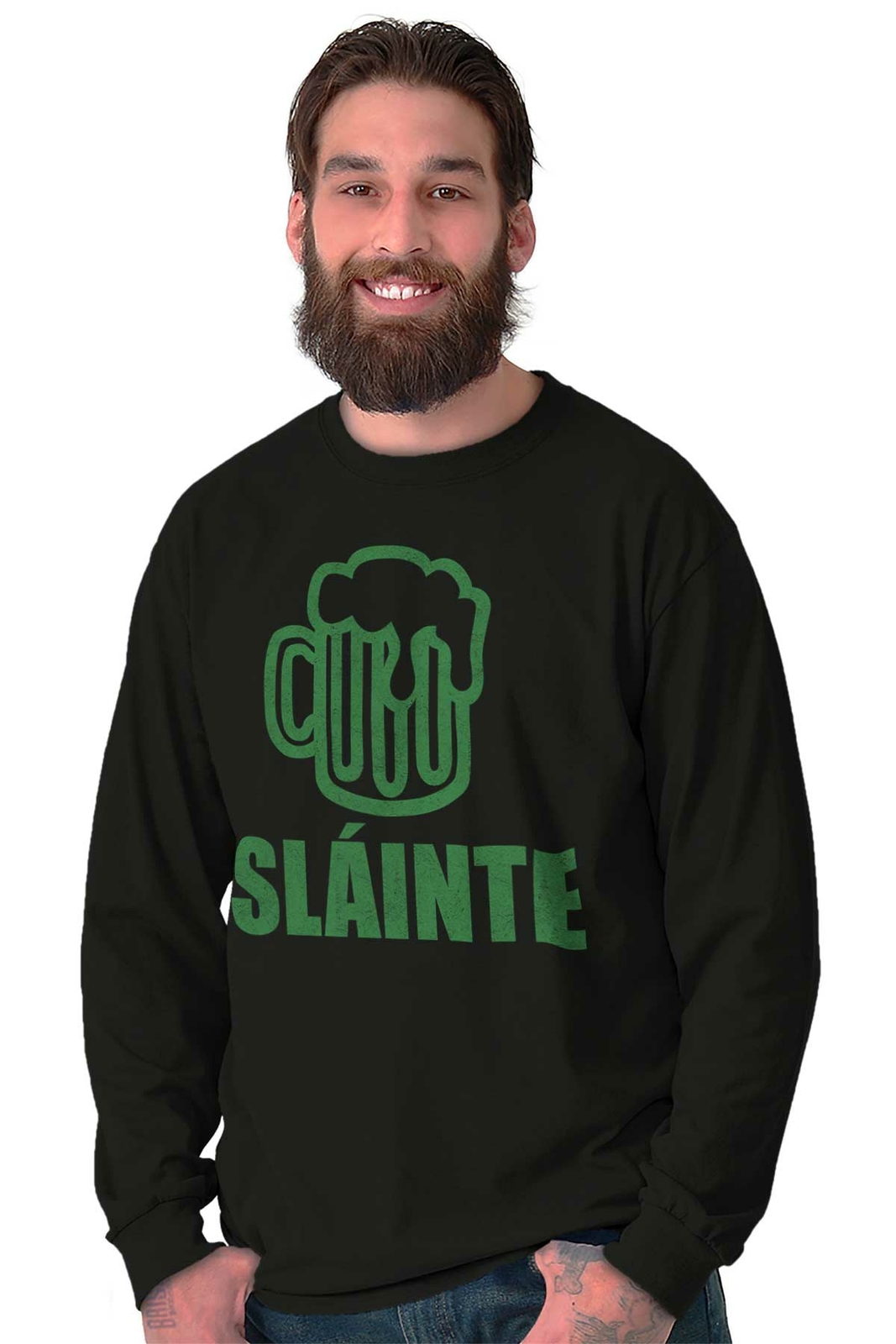 Slainte Irish Drinking Beer St Patricks Day Long Sleeve Tshirt for Men or Women gallery