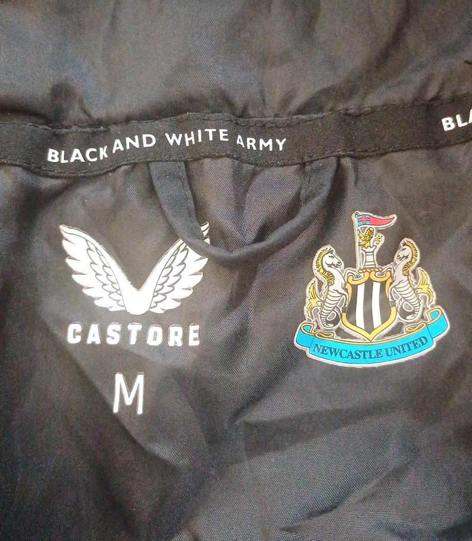 Newcastle United Castore Training Anorak Jacket Blue Black Hooded 1/4 Zip Mens M gallery