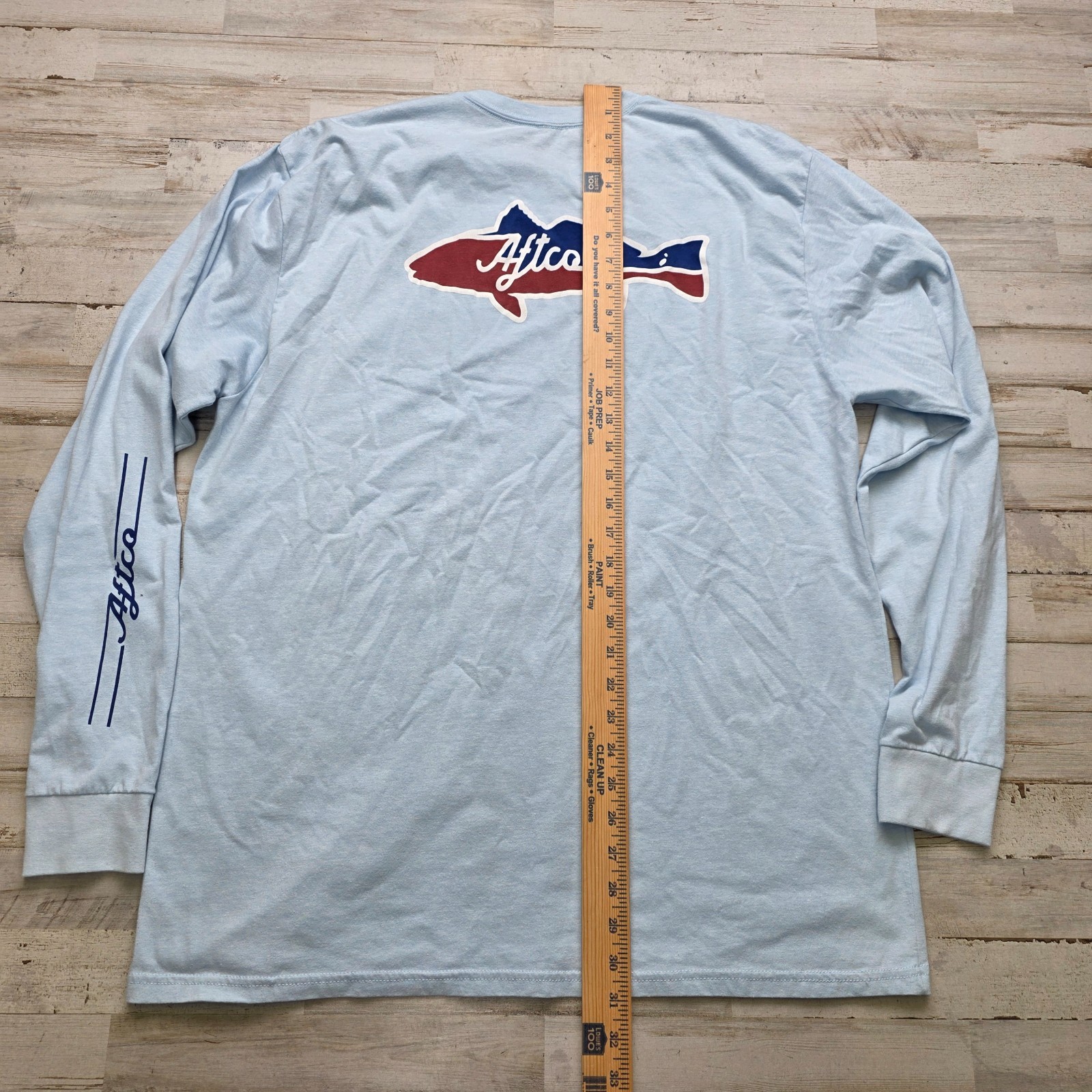 Aftco Performance Fishing Long Sleeve Men's XL Red/White/Blue Fish Logo gallery