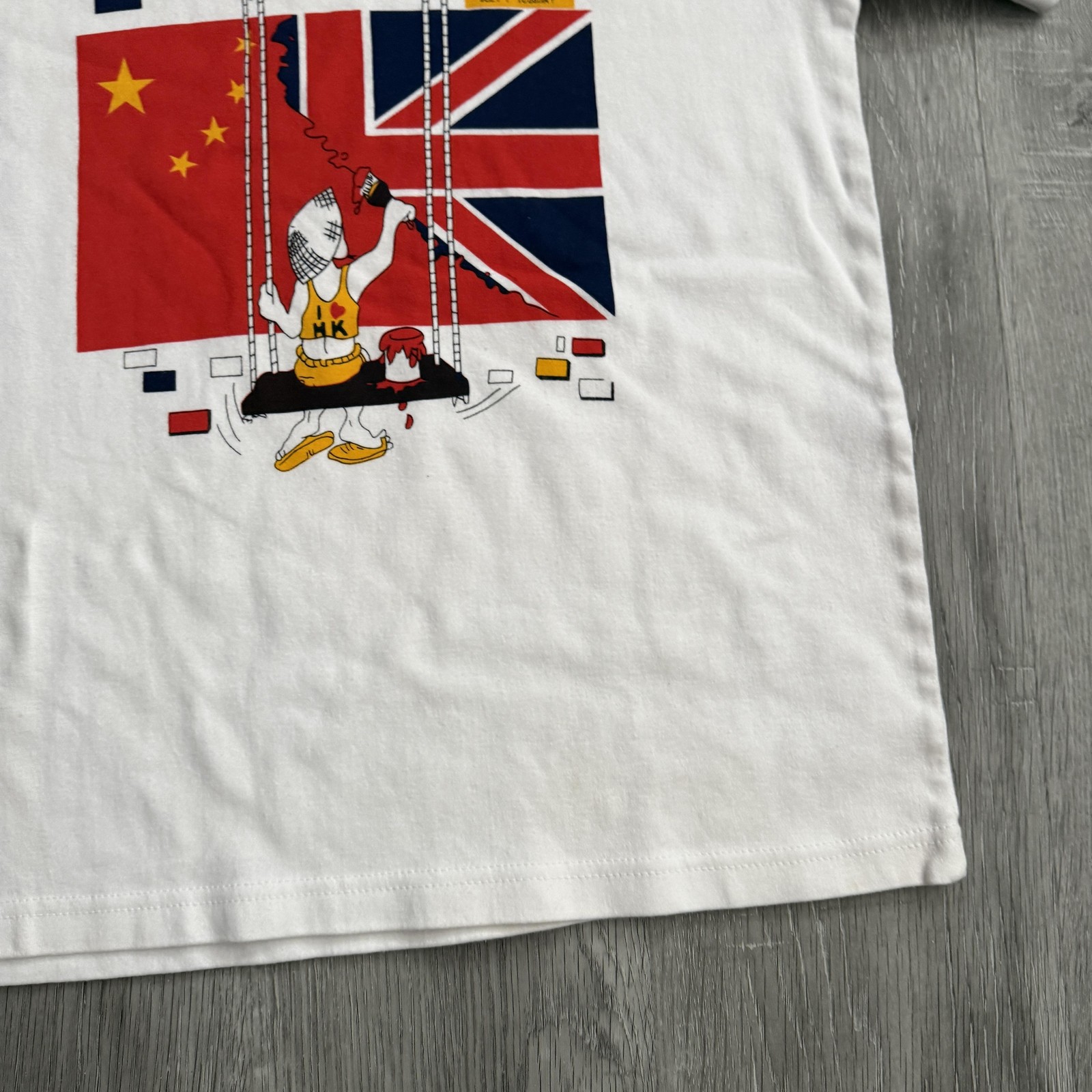 Vintage Hong Kong 1997 Shirt Mens Large White Rambo Flag Souvenir 90s Tee gallery