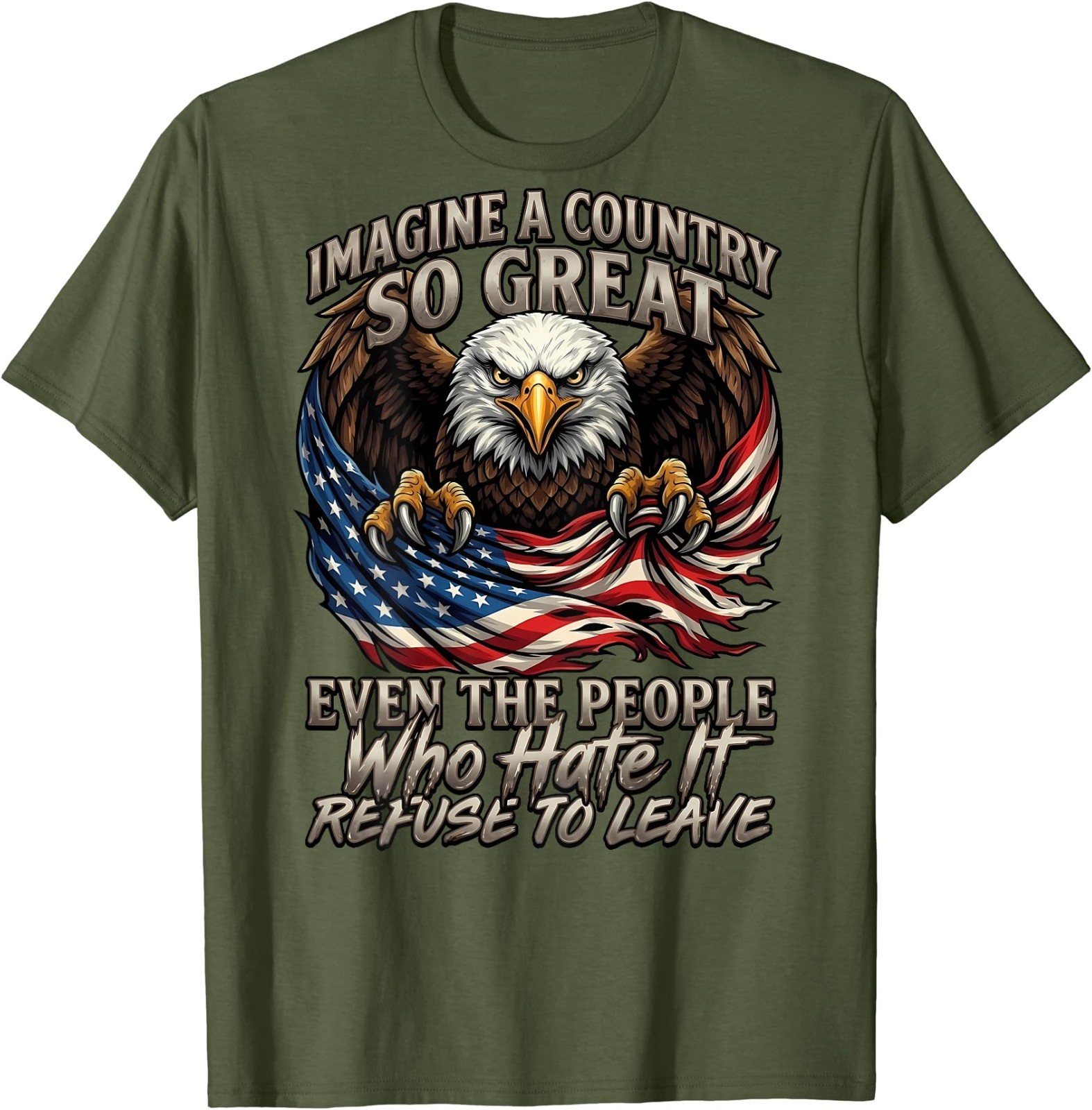 (ON Back) Retro Imagine A Country So Great Even The People T-Shirt gallery