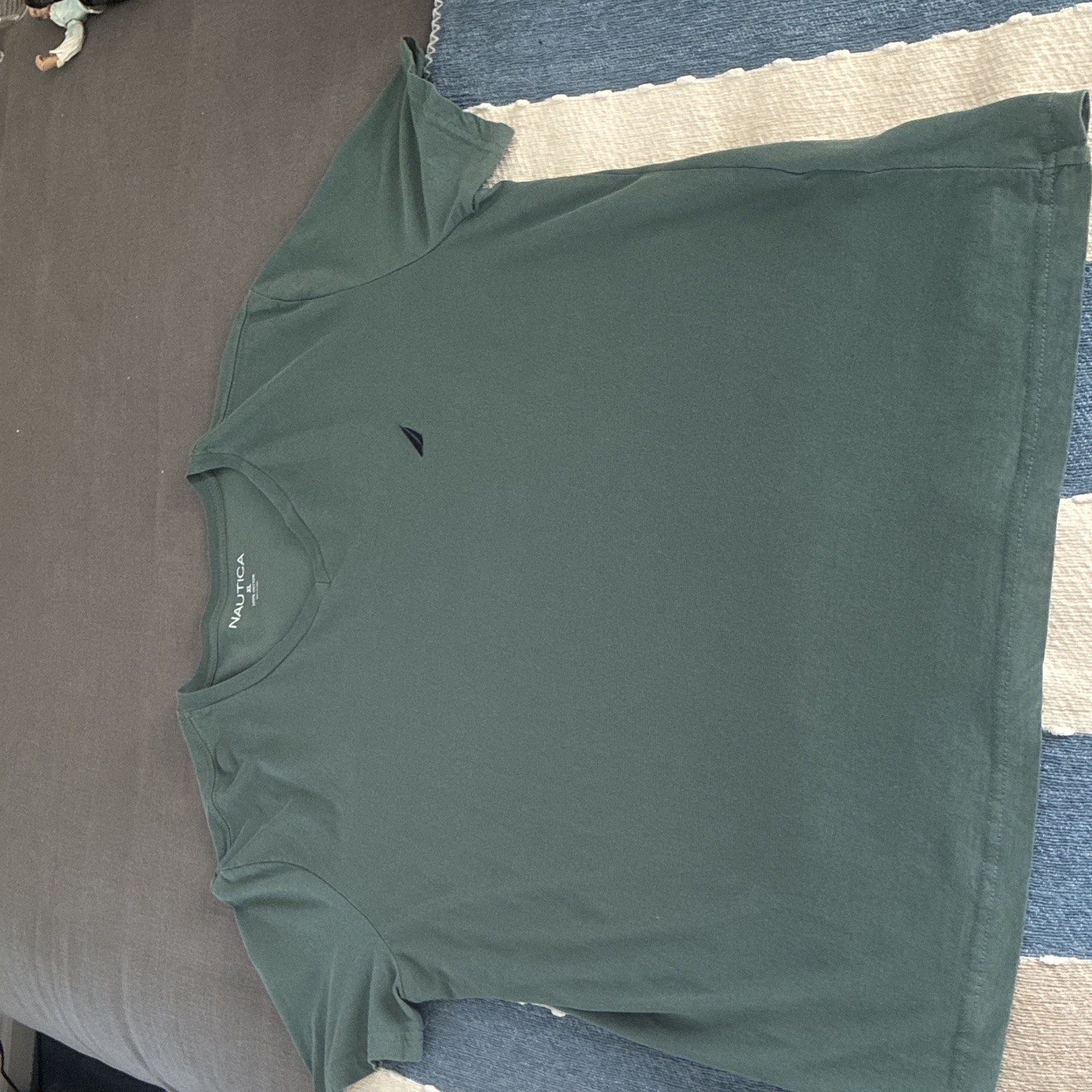 Nautica Men’s Green Crew Neck Short Sleeve Cotton Knit Logo T-Shirt XL gallery