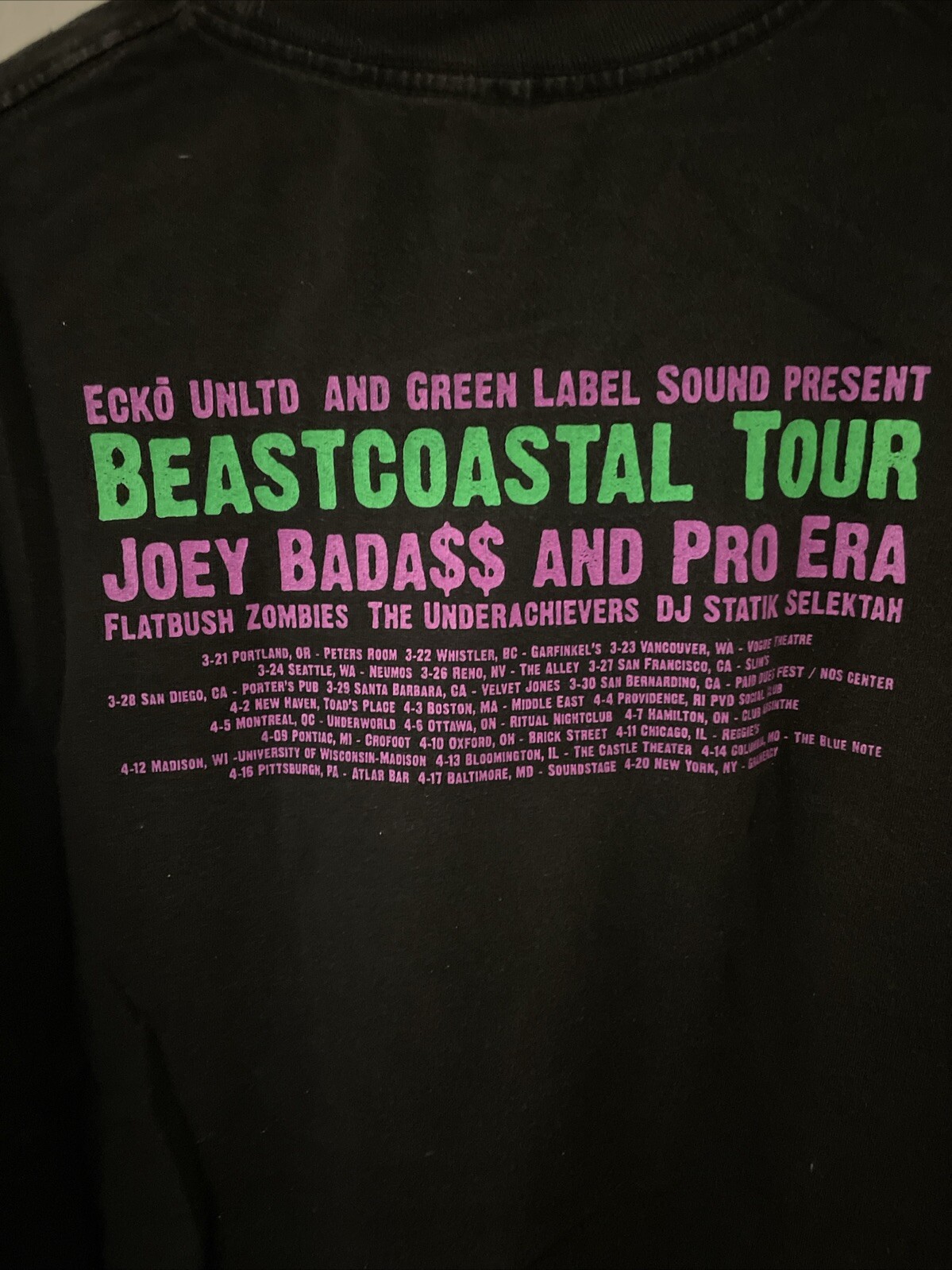 Sz XL Pro Era x The Underachievers X Flatbush Zombies Beast Coastal Tour Tee gallery