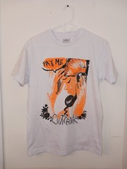 OUTRANK “PAY ME, CRYING” Men’s Medium White TSHIRT Orange/Blk Graphic, Money 💰