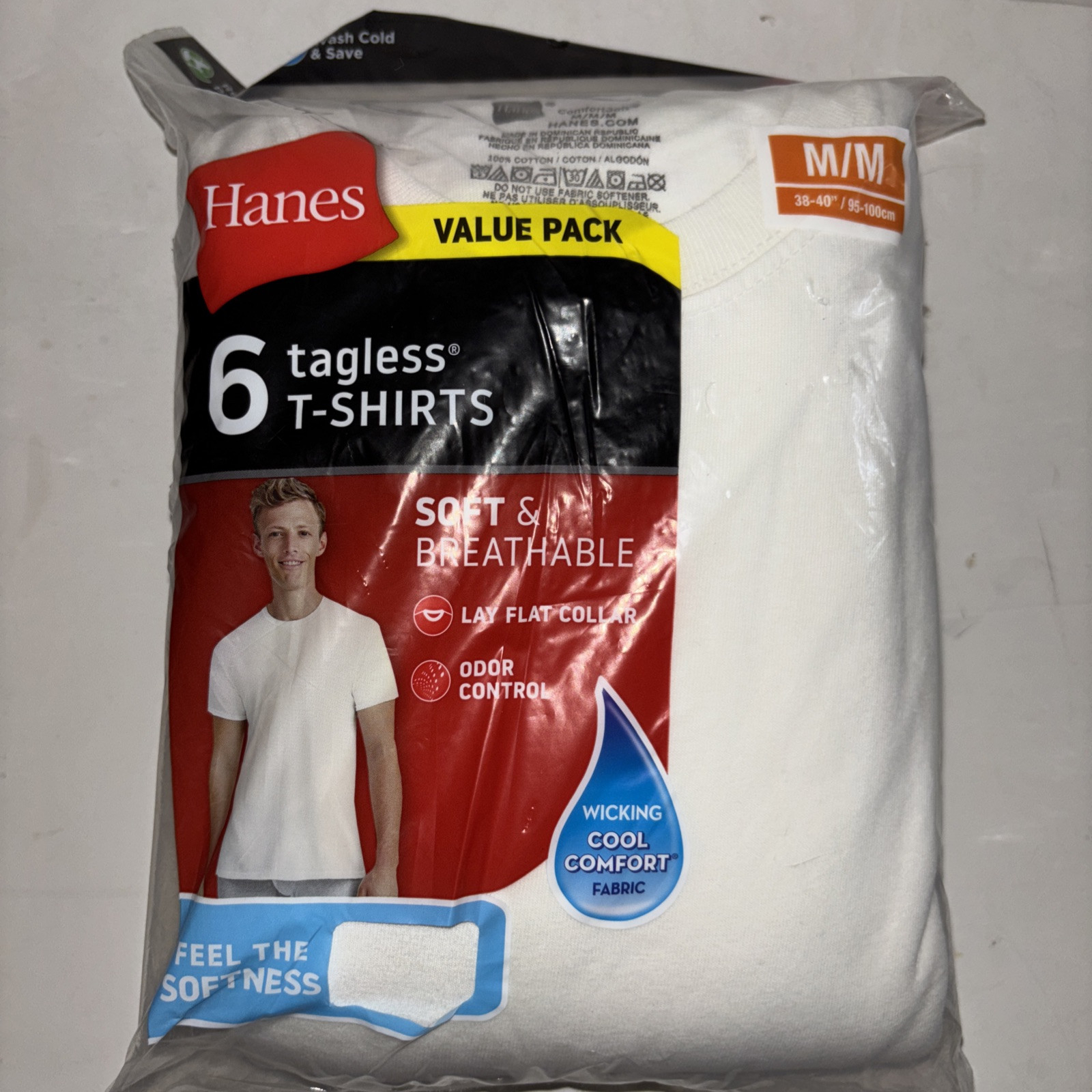 Hanes Men's FreshIQ ComfortSoft Crewneck Undershirt - White (Pack of 6) (2135P6) gallery