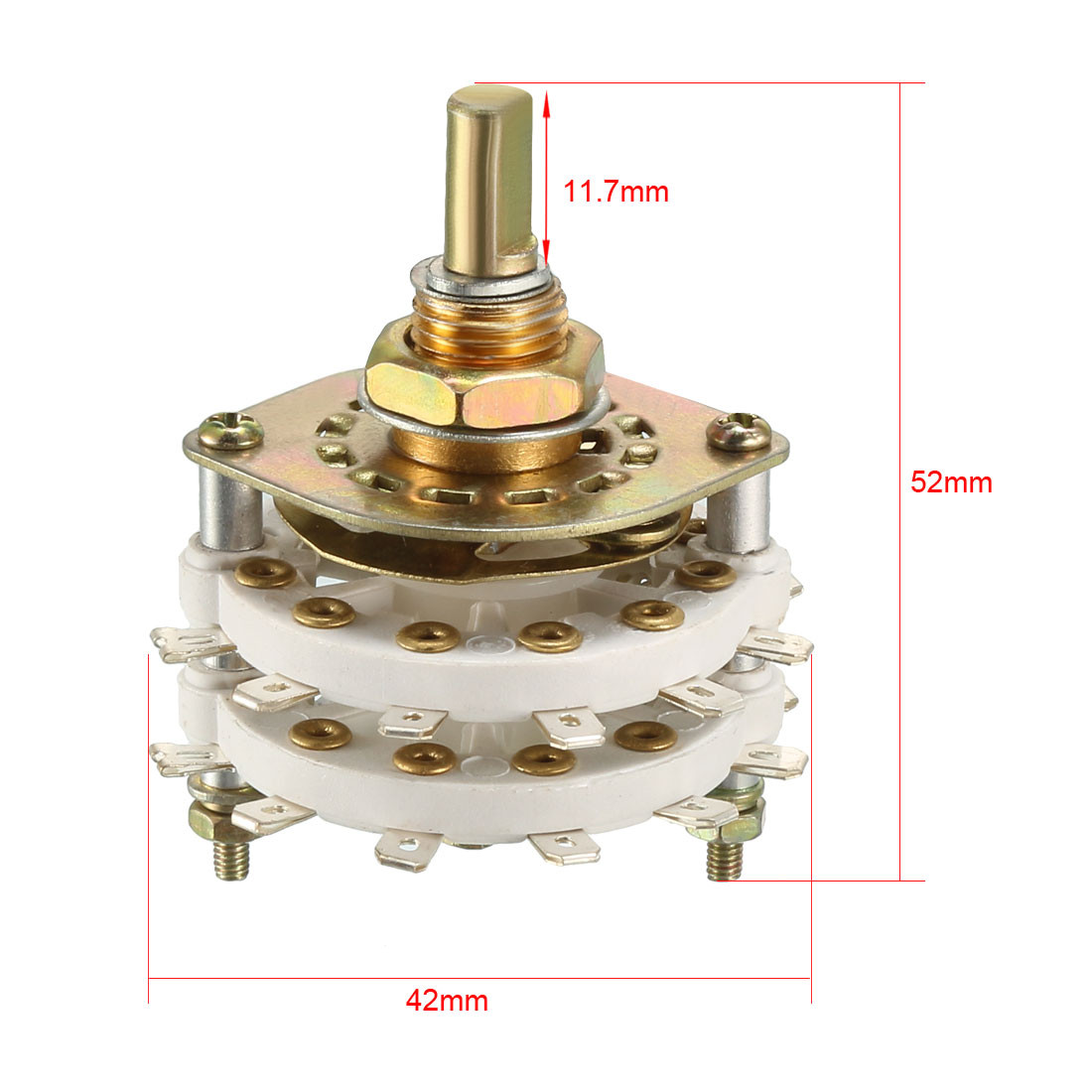 2P9T 2 Pole 9 Position 2 Deck Band Channel Rotary Switch Selector with Knob