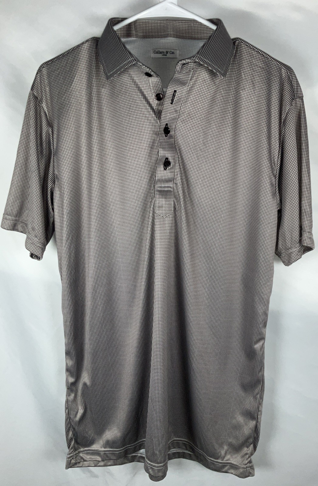 Collars & Co Men’s Large Brown Golf Polo Performance Stretch Moisture Control gallery