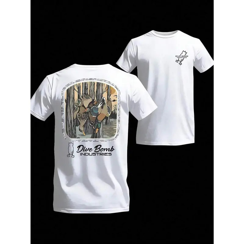 Dive Bomb Duck Scene T-Shirt Men Vintage Timber Waterfowl Hunting Graphic Tee gallery