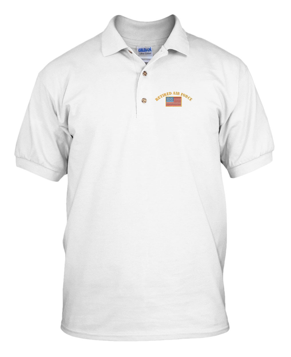 RETIRED AIR FORCE MILITARY Embroidery Embroidered Golf Polo Shirt gallery