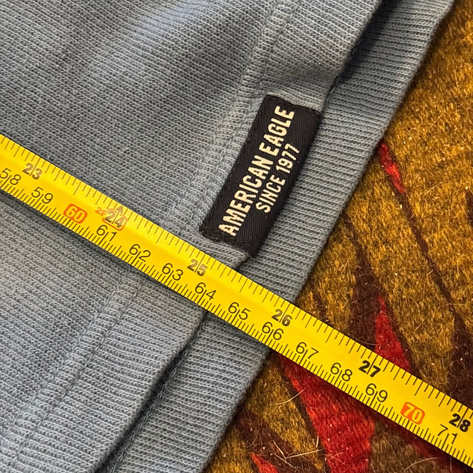 American Eagle Blue Stripe Ribbed Long Sleeve Thermal Shirt gallery