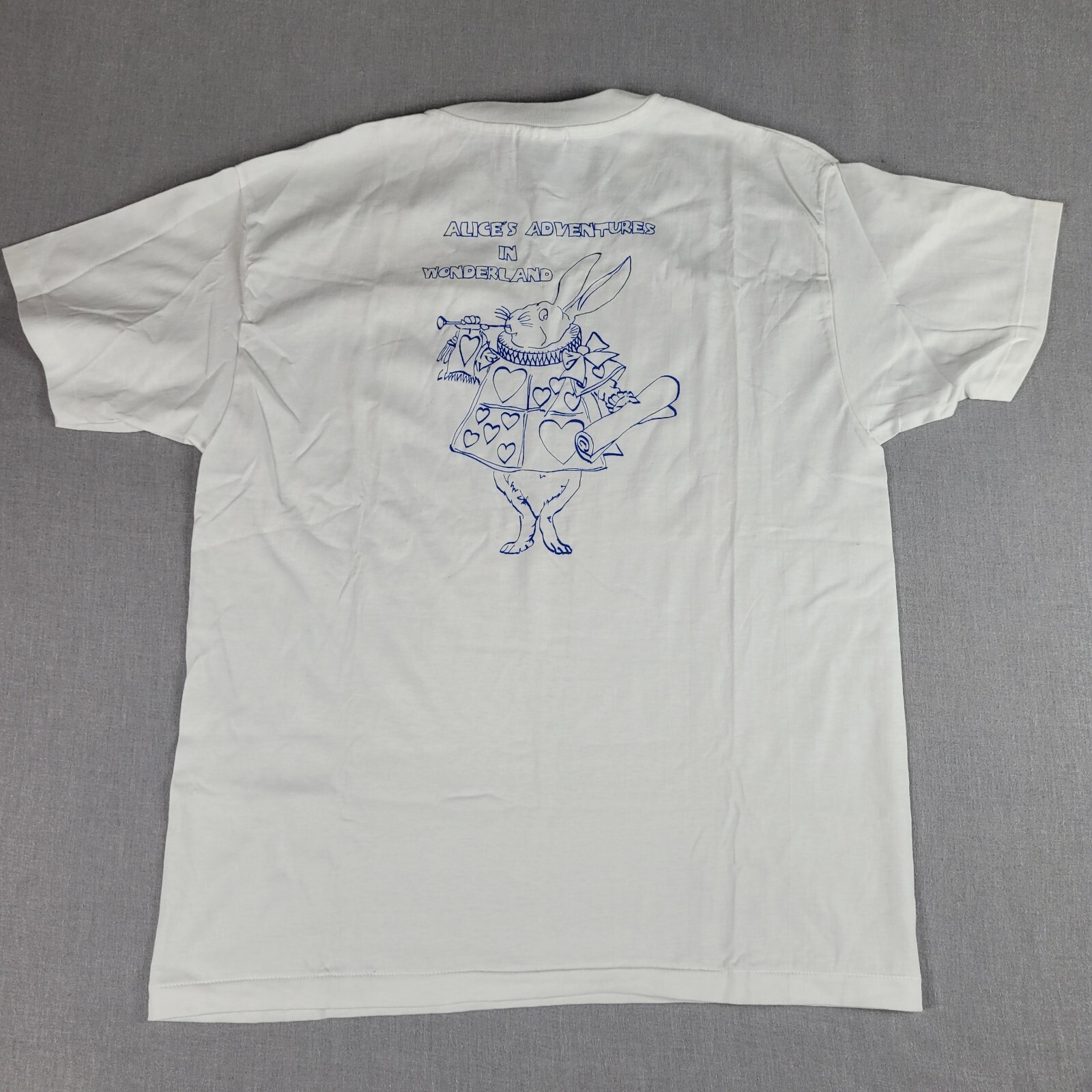Vintage Alice’s Adventures In Wonderland Shirt Mens Large Single Stitch Rabbit