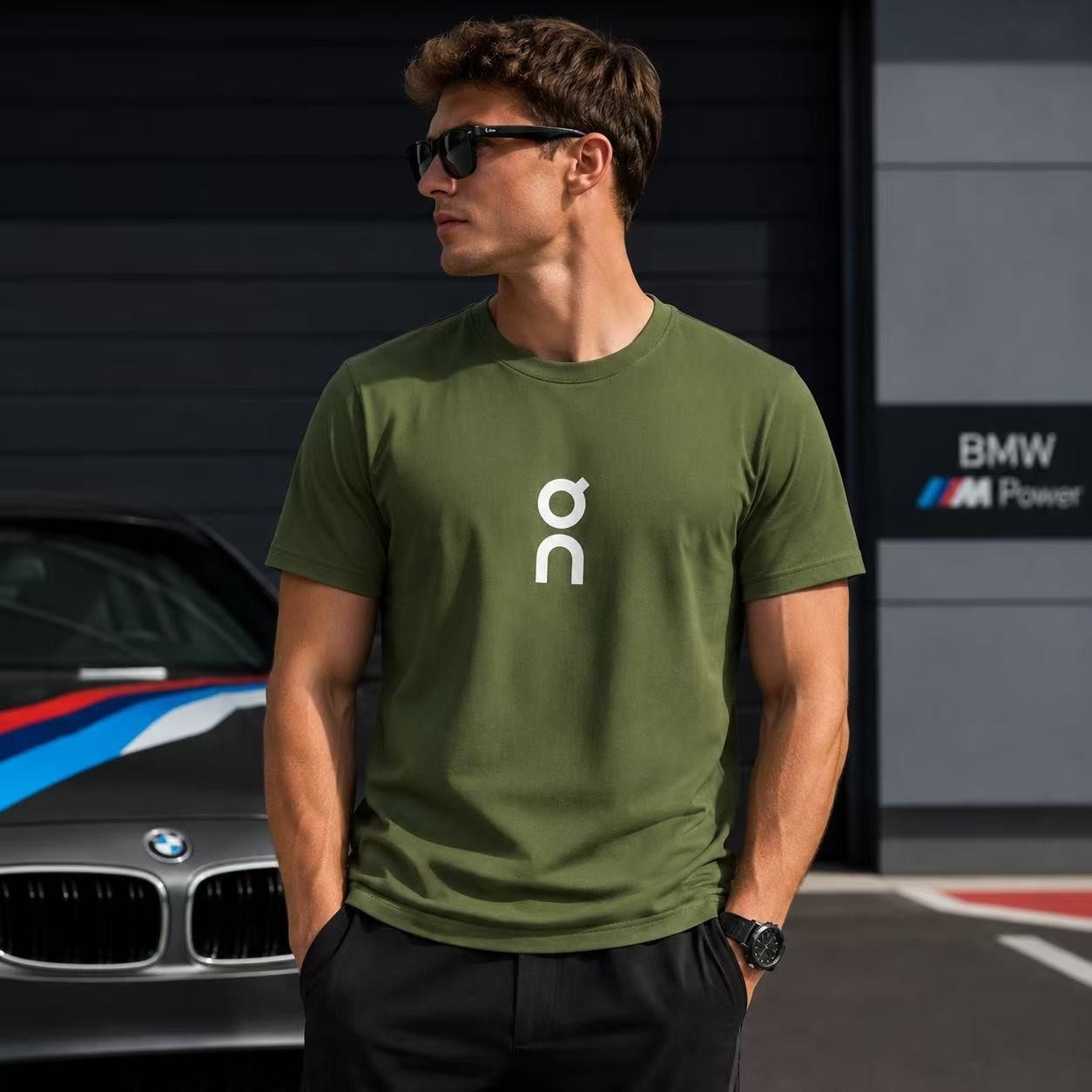 On Logo 180g Sorona Tee 4 Colors L-4XL Crew Neck Casual Short Sleeve Top gallery