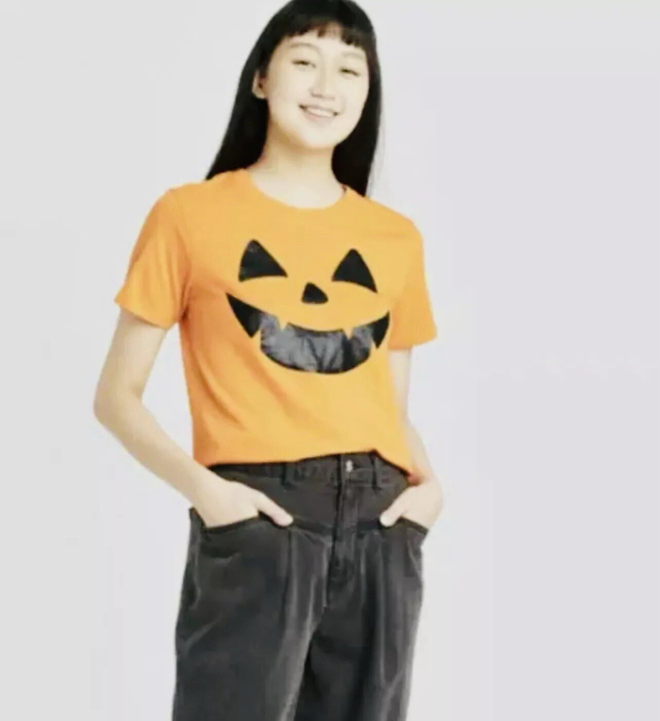 Zoe + Liv - Halloween Jack O' Lantern Pumpkin Short Sleeve T-Shirt Size X-small gallery
