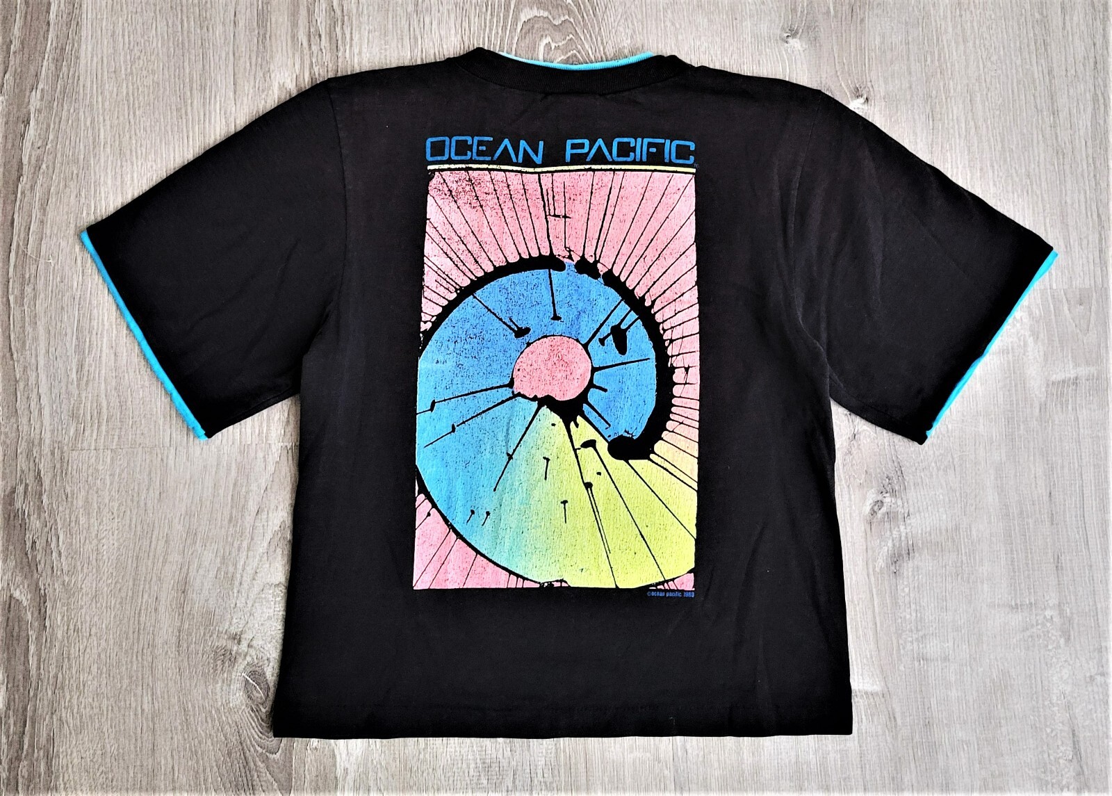 Vintage 80s Ocean Pacific T Shirt Vtg 1989 Psychedelic Surf Skate OP Tee USA S gallery