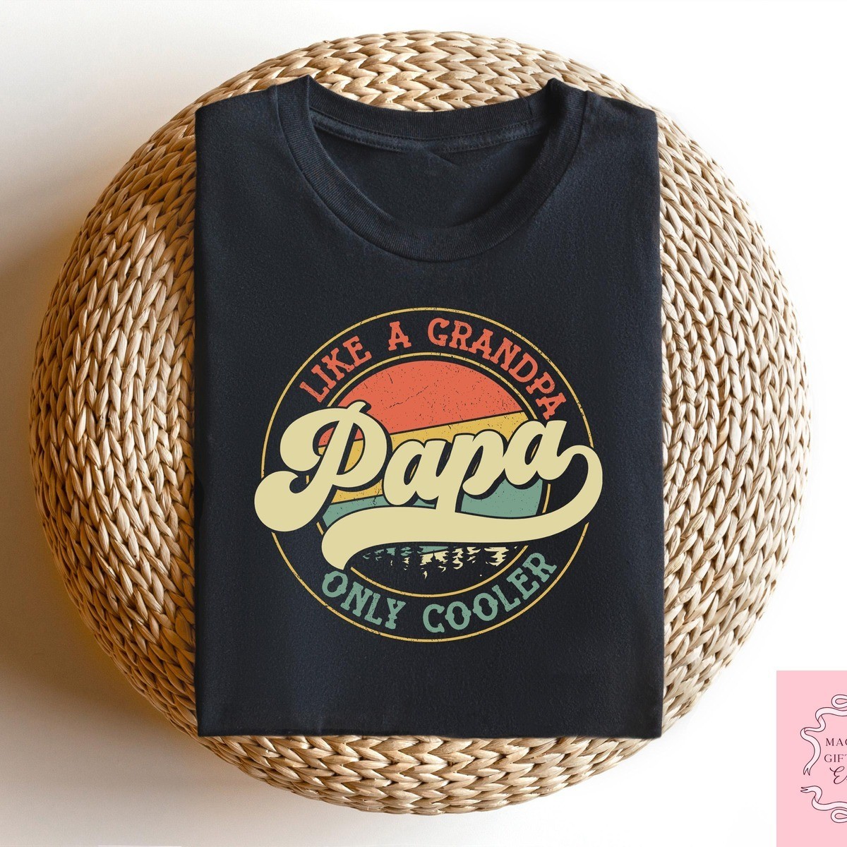 Retro Papa Like A Grandpa Only Cooler T-Shirt Custom Fathers Day Tee Gift Idea gallery