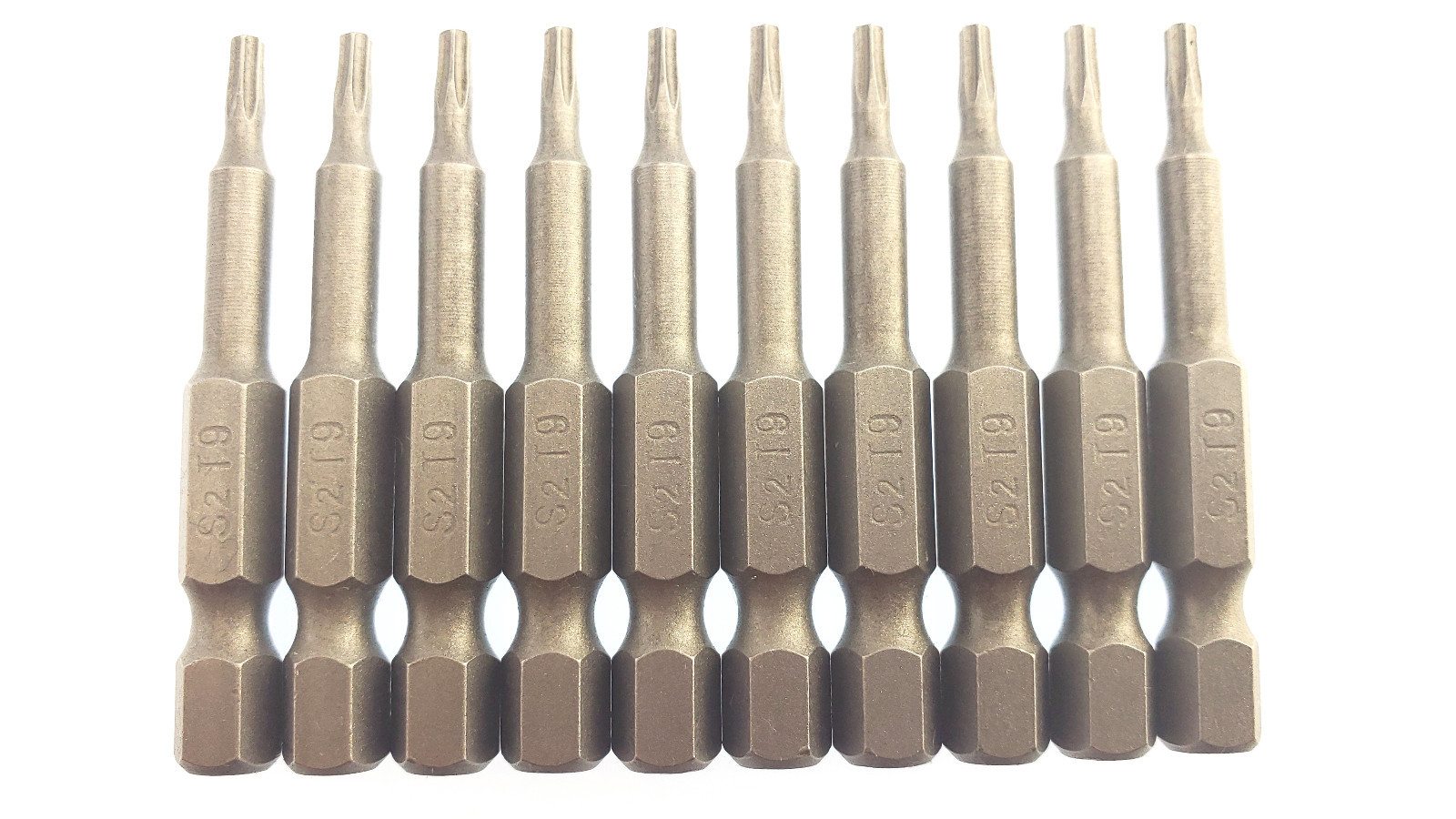 Torx T9S T9 Security Screwdriver Drill Insert Power Bit 10 Pack with hole