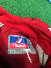 St Louis Cardinals Jacket pullover Majestic red XL Bayner sweatshirt 1/4 zip C26