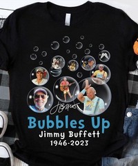 Rare Jimmy Buffett 1946 2023 Bubbles Up Thank You Memories Black 20D1229