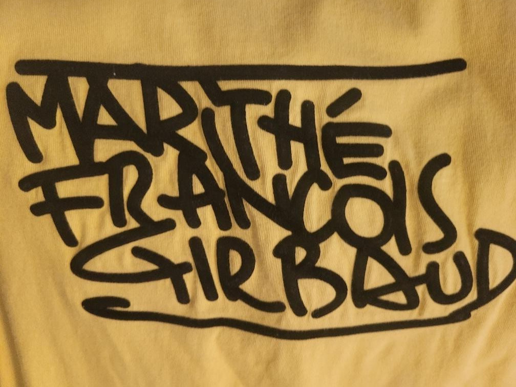 EUC VTG Marithe Francois Girbaud T-Shirt Men's 2XL Tee Logo Yellow Raised Letter gallery