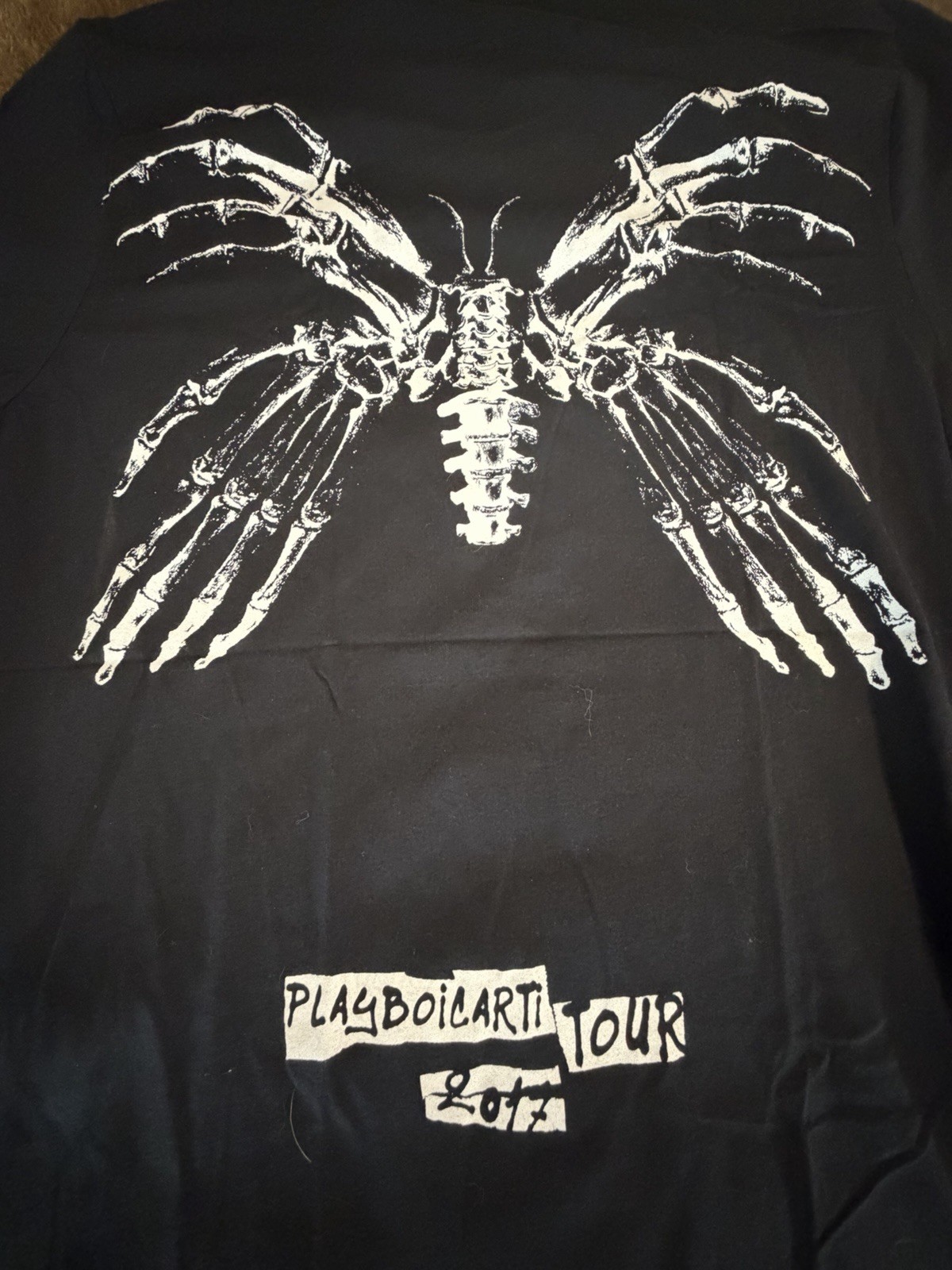 Playboi Carti Tour 2017 Skeleton Butterfly Graphic T Shirt XL New gallery