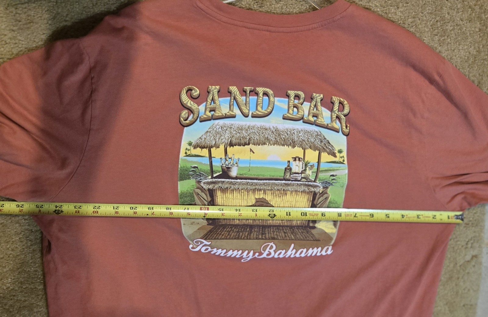GOLF Tommy Bahama XXL Coral/Salmon "Sand Bar" Cotton Graphic Crew Neck Tee gallery