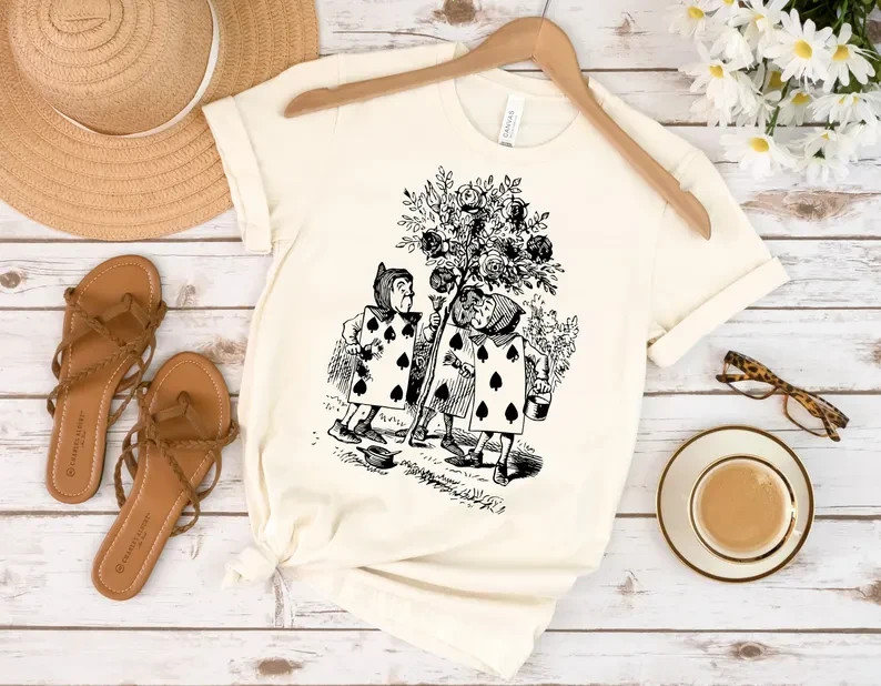 Retro Painting The Roses Red, Alice in Wonderland Shirt gallery