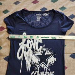 Reebok Be a Woman, Be a Fan Med Diva Soft Dallas Cowboys Semi Sheer T Shirt READ