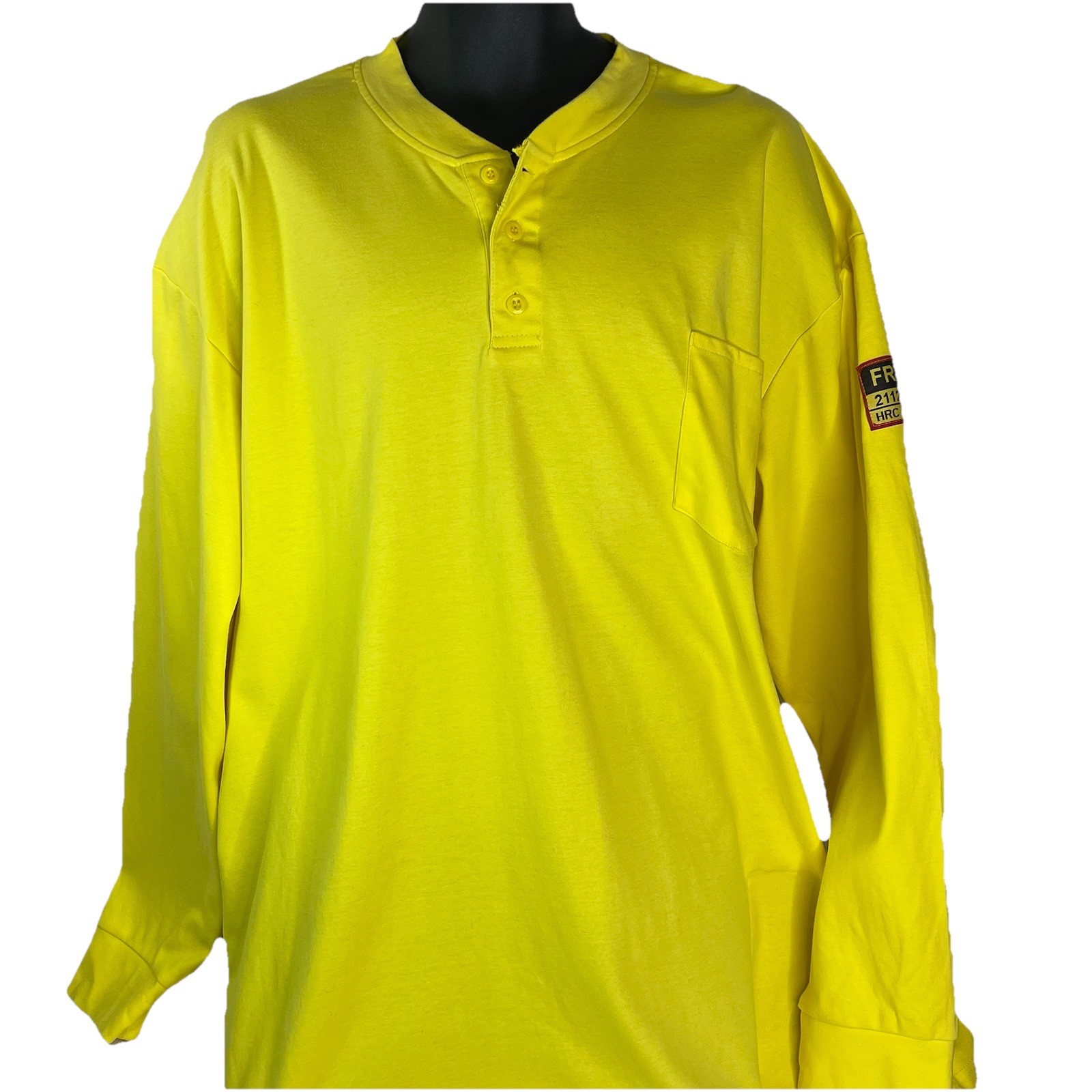 Just In Trend 3XL Men’s Safety Yellow FR Long Sleeve T-Shirt 100% Cotton