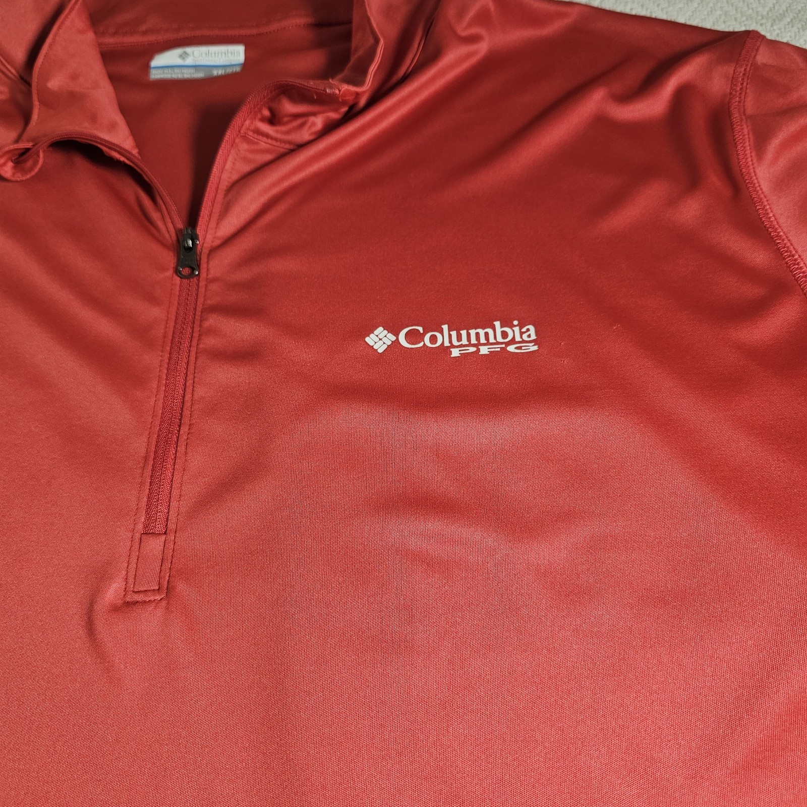 Columbia PFG "Terminal Tackle" 1/4 Zip Omni-Wick Mens Omni Shade Lightweight Red gallery