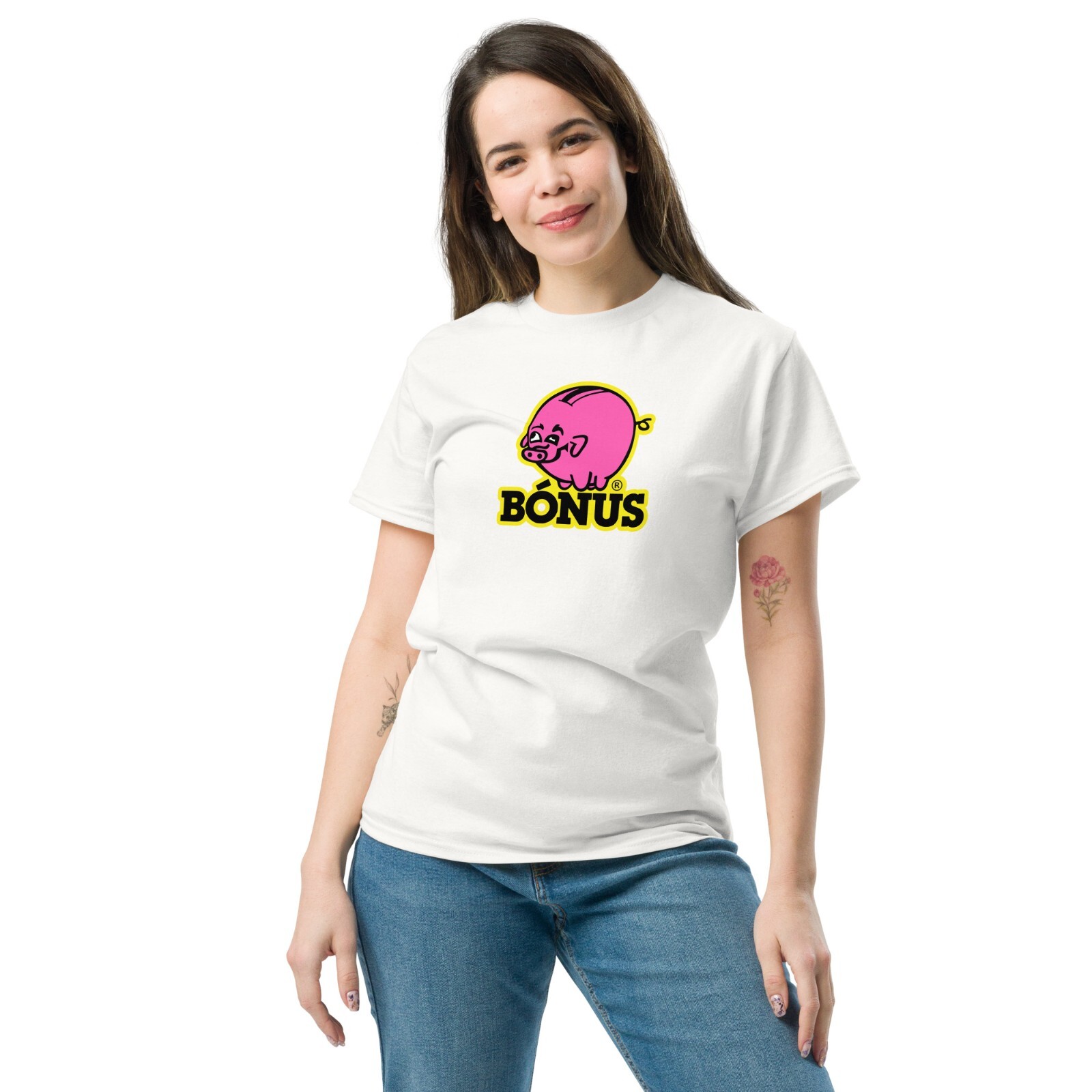 Bonus Iceland Supermarket Pink Piggy Bank Logo T-Shirt Bonus Iceland Tee gallery