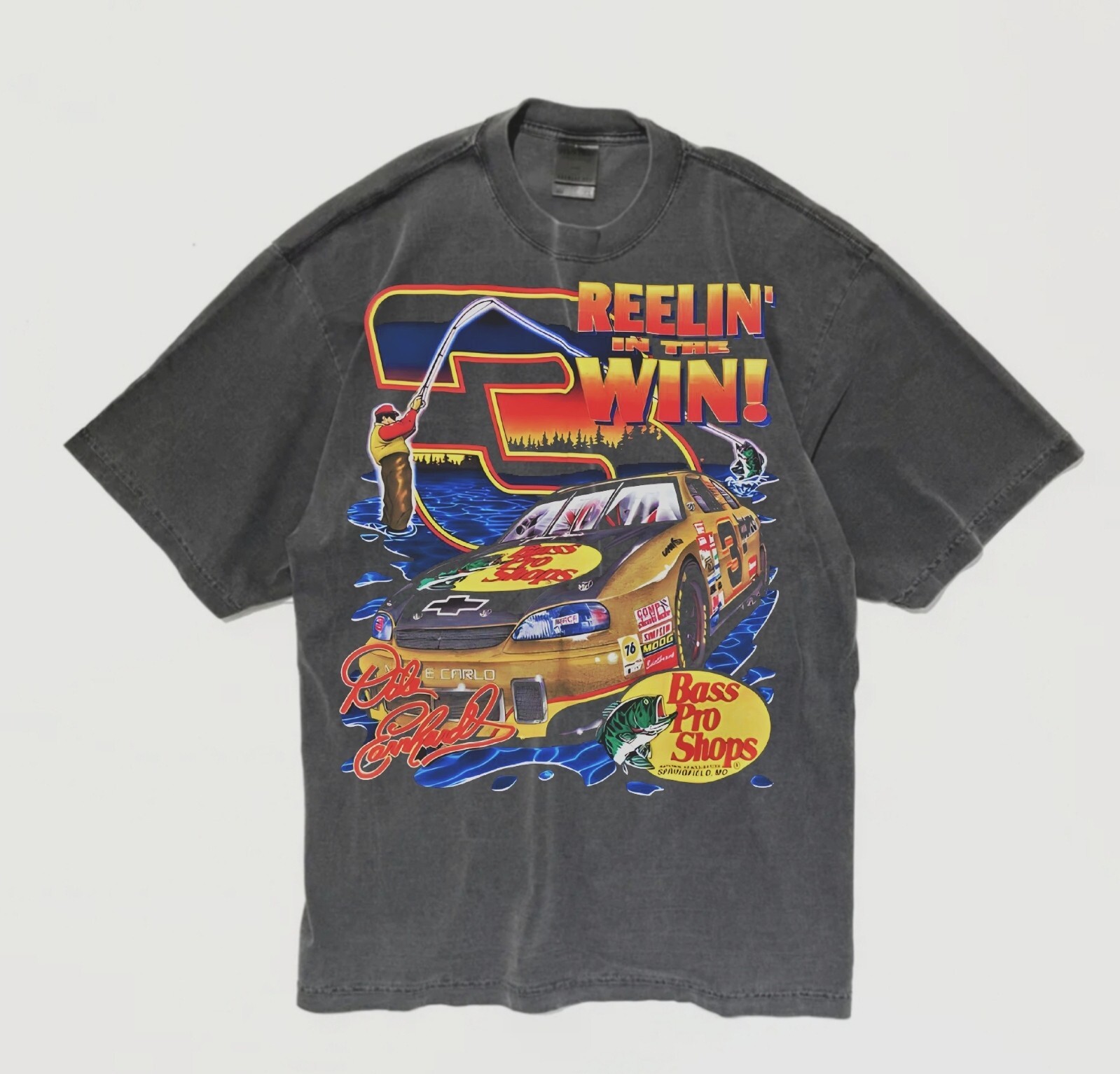 REELIN IN THE WIN DALE EARNHAON A SHAKA HEAVYWEIGHT GARMET DYED T SHIRT "MODERN" gallery