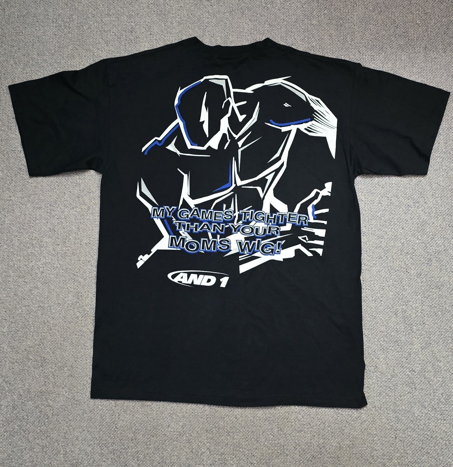 Vintage And1 Graphic Trash Talk T-Shirt XL Game Tighter Than Your Mom’s Wig gallery