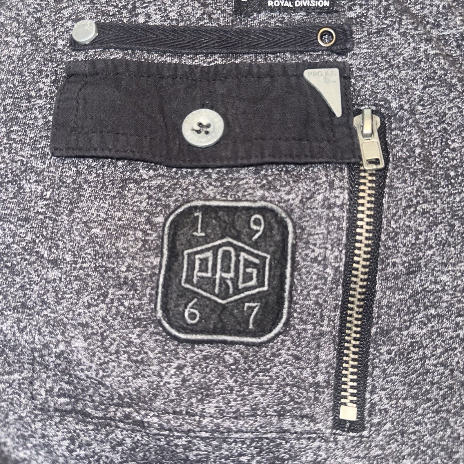 PROJEK RAW Mens M Urban Tactical Style Henley Shirt Heather Gray Zip Utility Y2K gallery