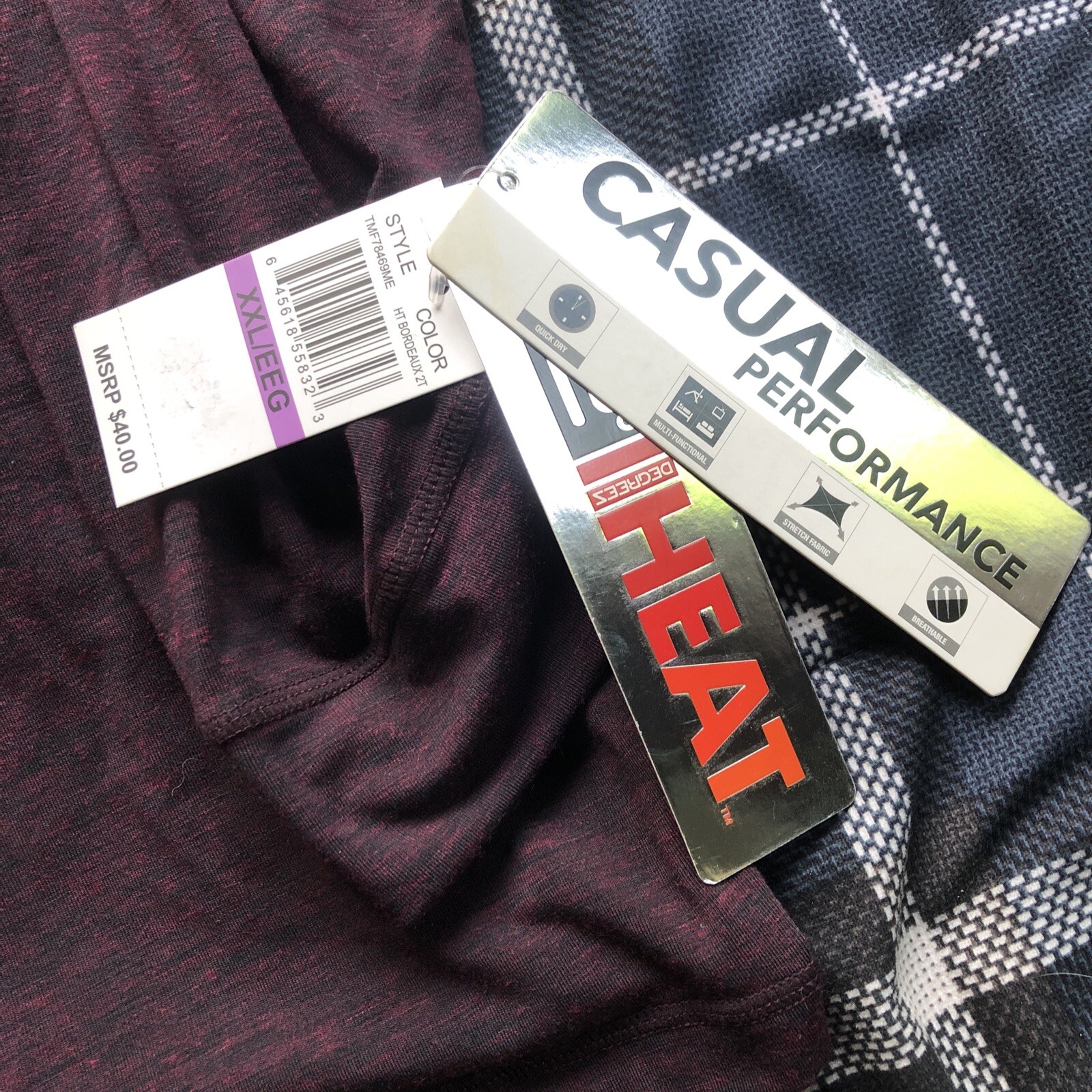 Men’s 32 Degree Heat Snap Henley L.S. Bordeaux XXL. NWT. gallery