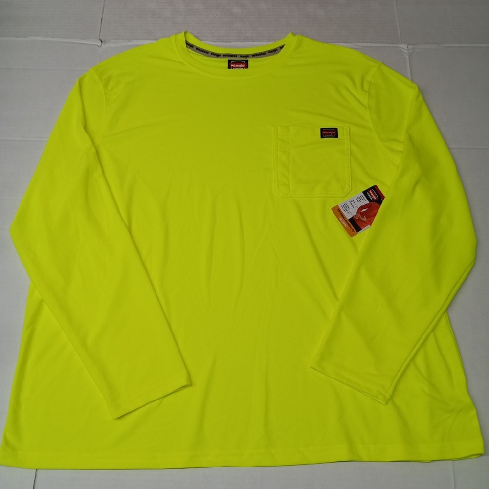 Wrangler Workwear Performance Pocket Tee Men’s Size 3XL 54-56 Yellow Relaxed Fit