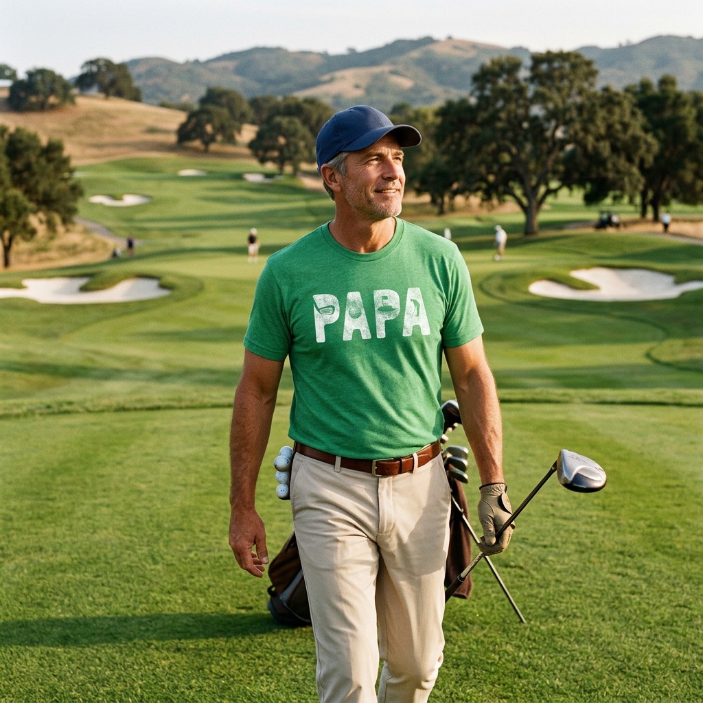 Mens Papa Golf T Shirt Funny Fathers Day Gift for Dad Outdoor Sports Graphic Tee gallery