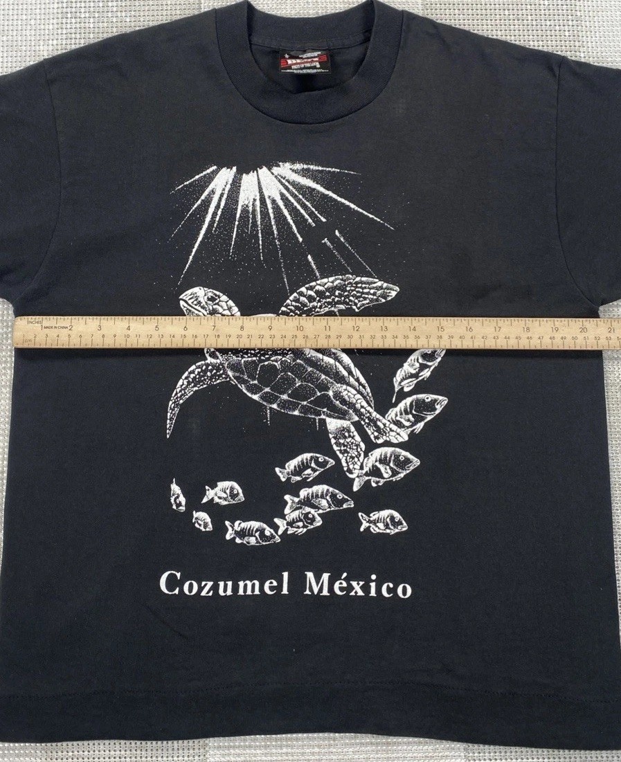 Vintage Sea Turtle Ocean Fish Cozumel Mexico Single Stitch T-Shirt USA Large gallery
