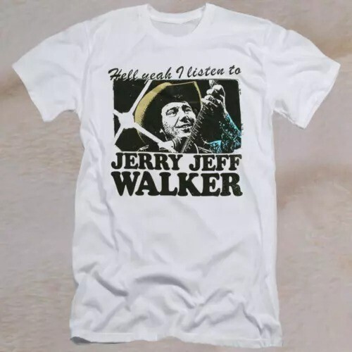 Vintage Jerry Jeff Walker Hell Yeah I Listen To 90s White Full Size T-Shi