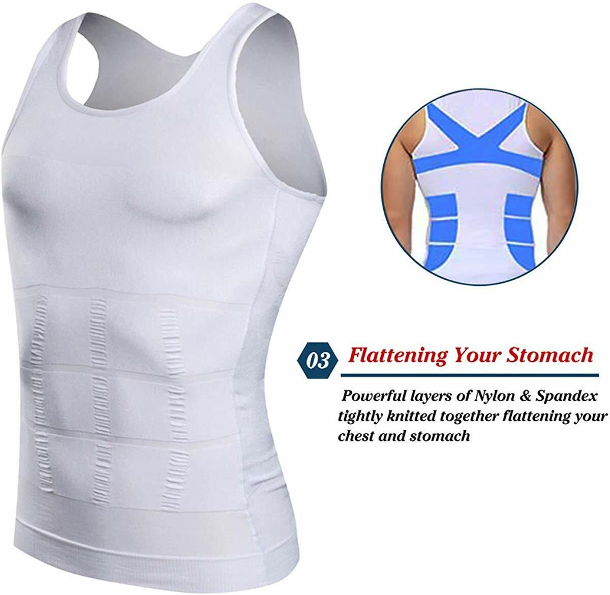 US Men Slimming Shirt Body Shaper Vest Compression Tank Top Corset Shapewear gallery