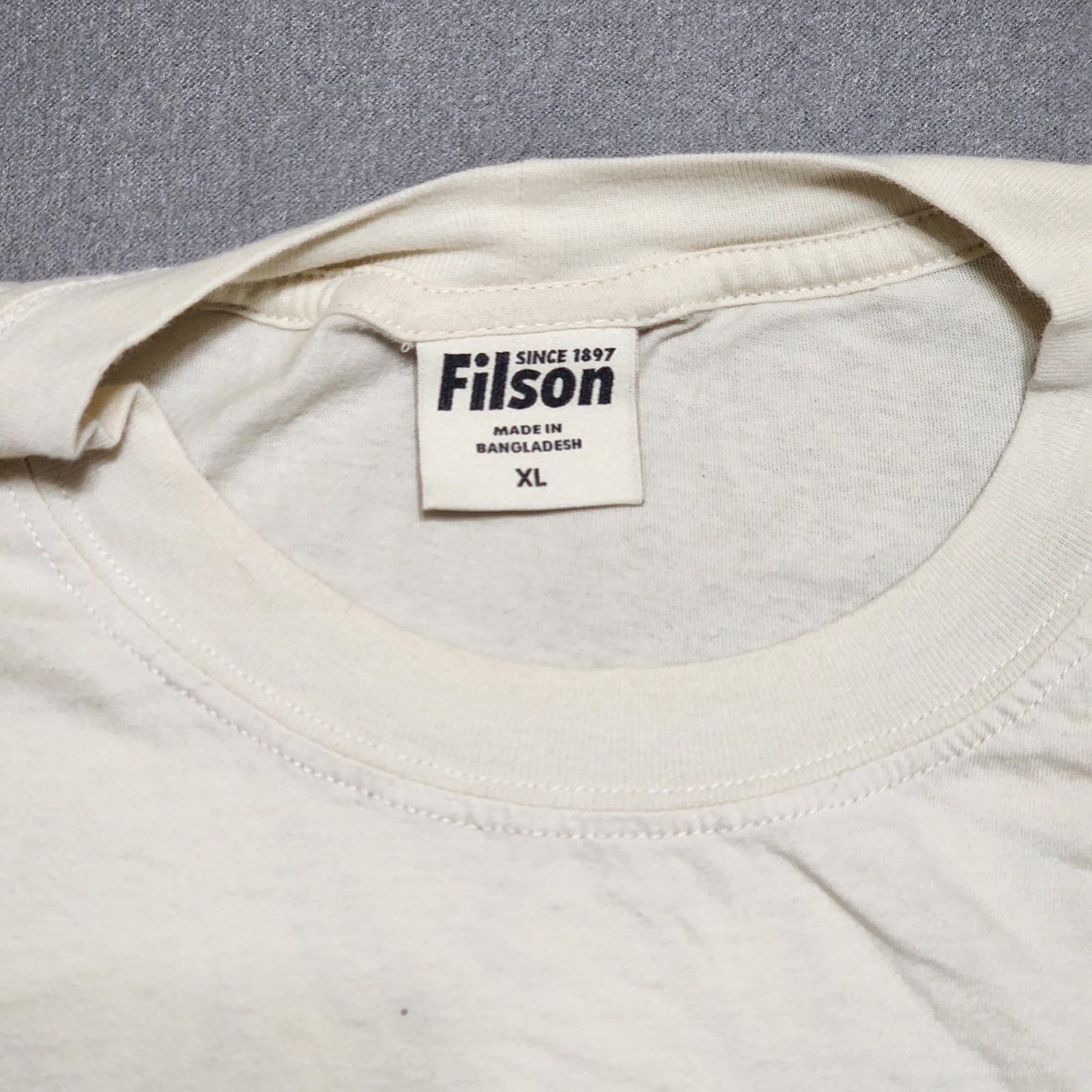 CC Filson T Shirt Men's XL Off White Cotton Cod Fish Nature Outdoor Double Sided gallery