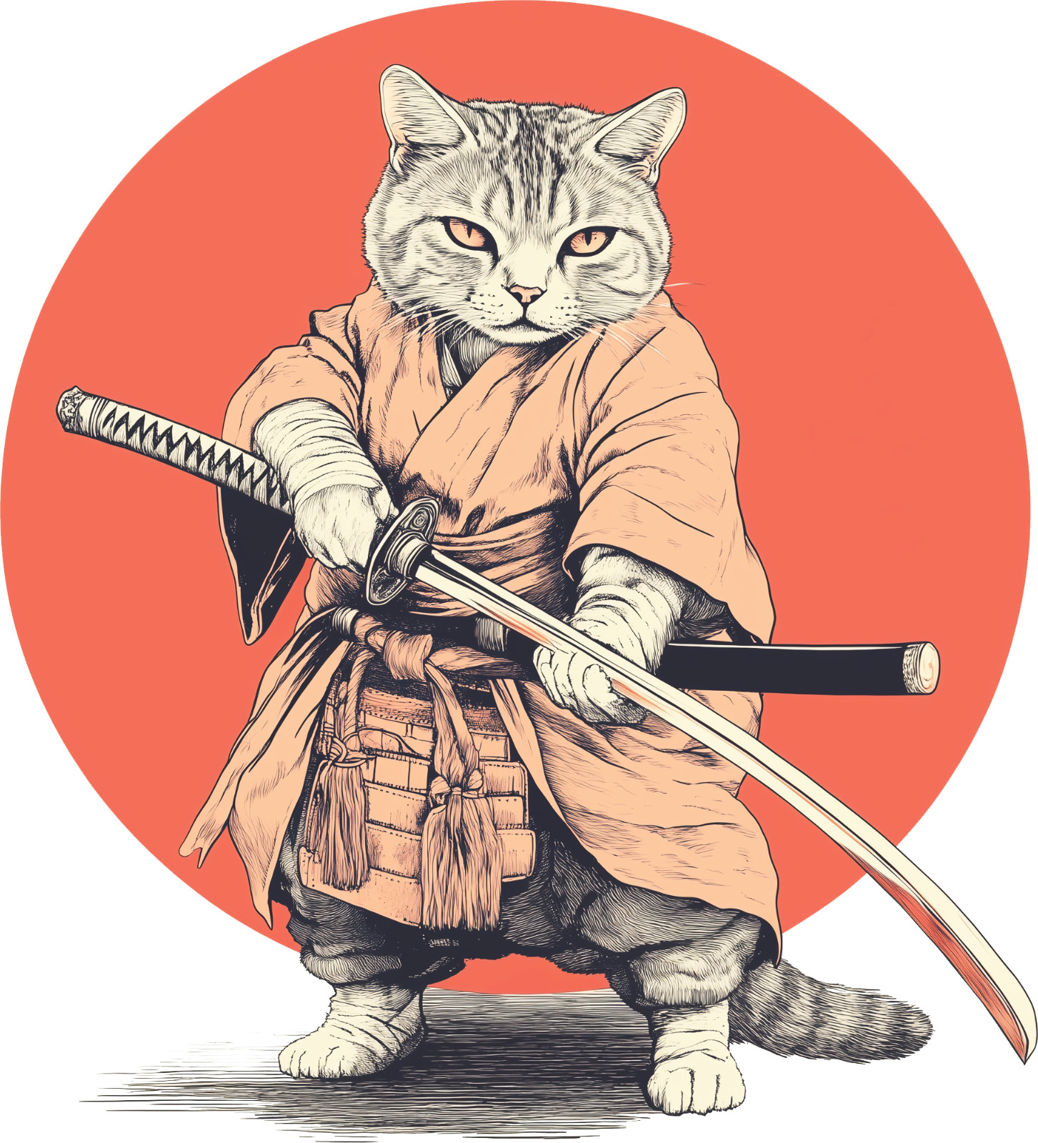 Precision Designs Sumarai Cat T-Shirt gallery