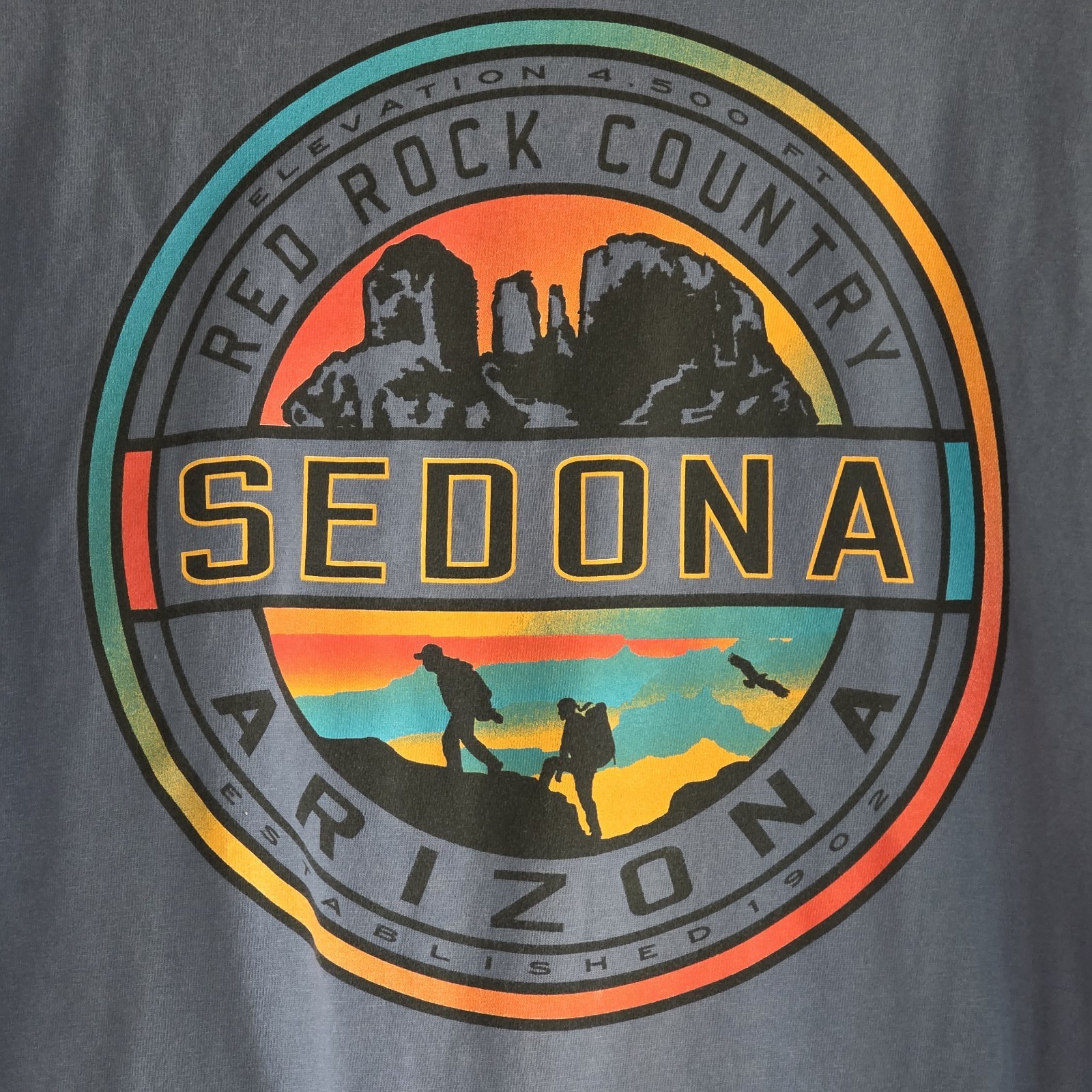 Blue 84 Men's Large Long Sleeve T-Shirt Sedona Arizona Red Rock Hiking Blue L gallery