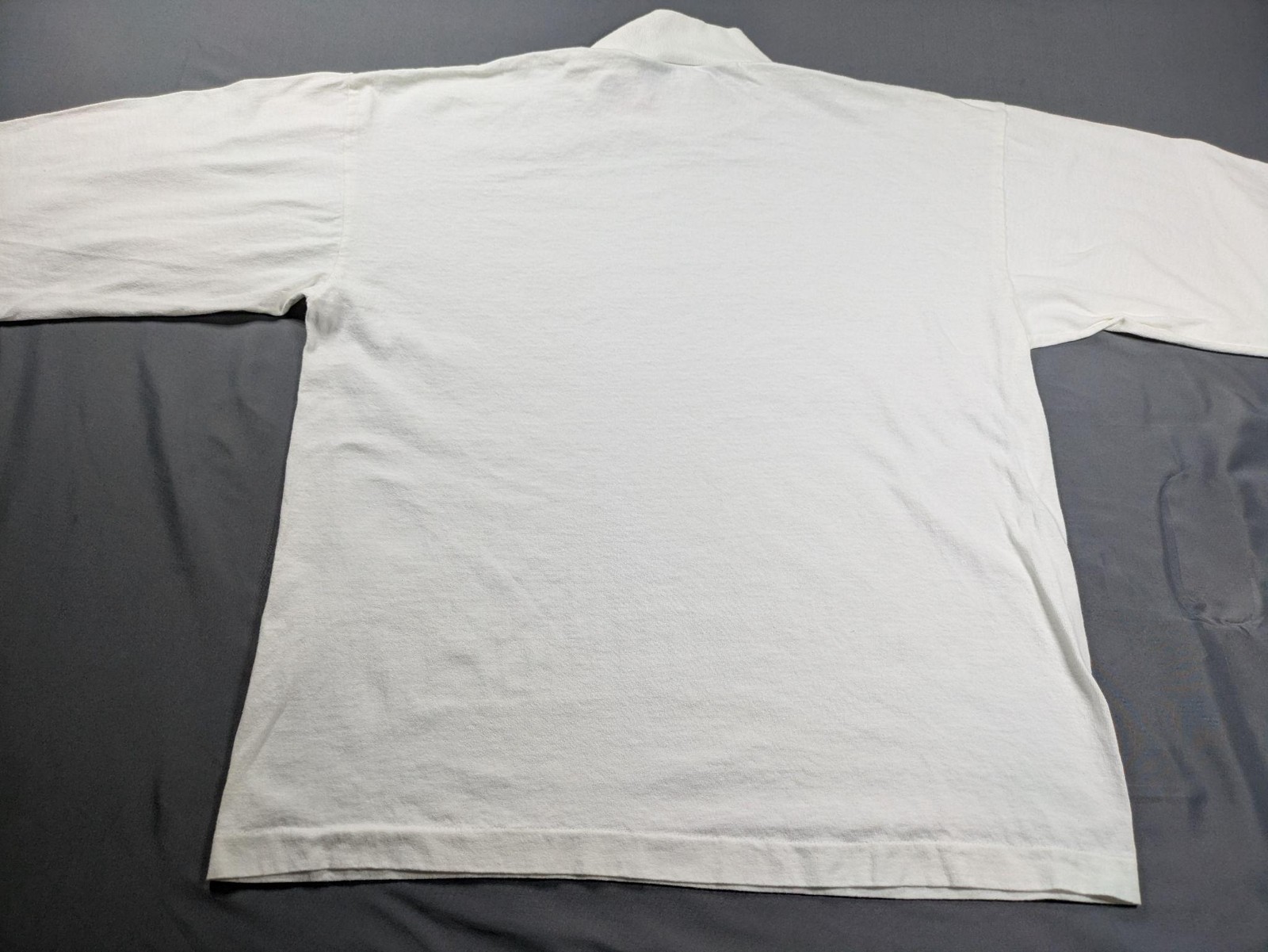 Vintage CCM Mock Neck Shirt Mens Lg White Long Sleeve Hockey Base Layer Made USA gallery