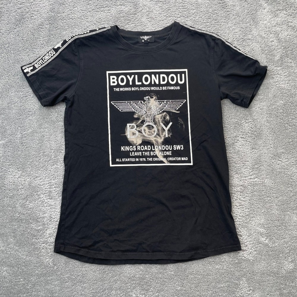 Boy Londou Shirt Mens XXXL Black Leave Graphic Print Logo Streetware Hip Hop Rap