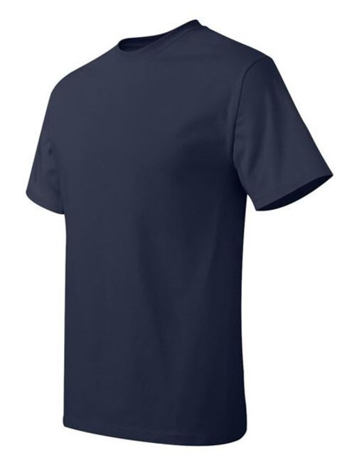 Below WHOLESALE Blank T-Shirt - 48 L 3XL NAVY HANES 5180 518T Bulk Lot gallery